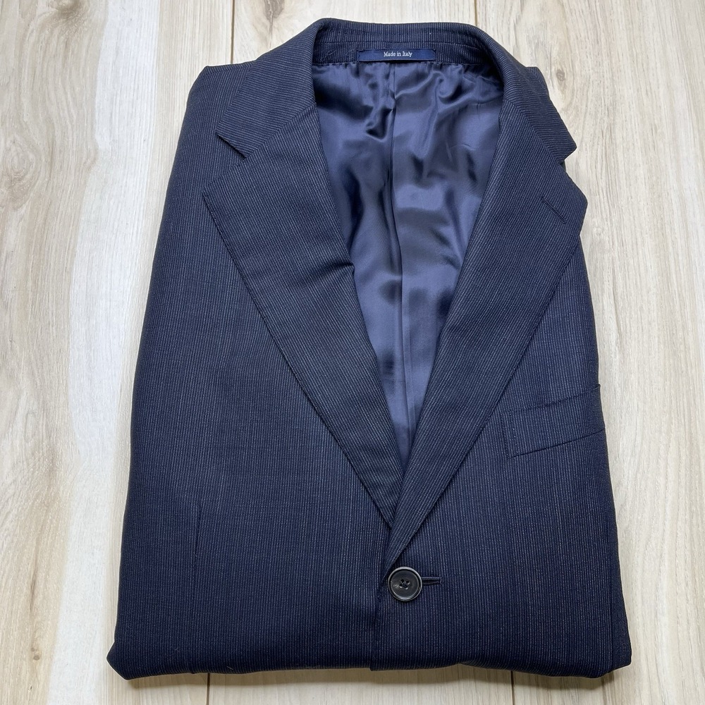 Ermenegildo Zegna High Performance Pinstripe Wool Sports Coat Italy Blue 40L